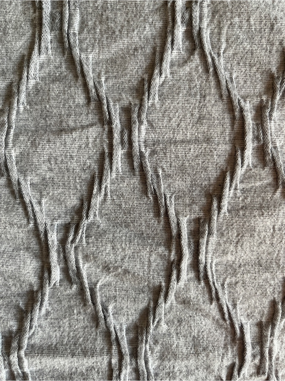 Nicole Miller Gray Ruched Textured Duvet Cover & 2 Standard Shams Set Queen
